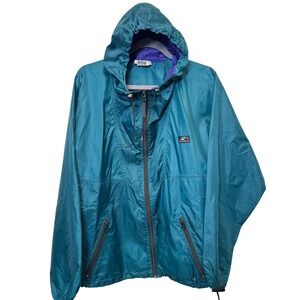 Helly Hansen Womens Windbreaker XS Teal Ripstop Hooded Full Zip Vintage Gorpcore